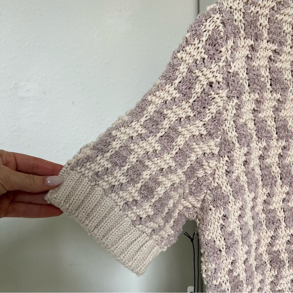 NWT Anine Bing Tommy Cardigan Sweater in Lavender and Cream - Picture 3 of 10